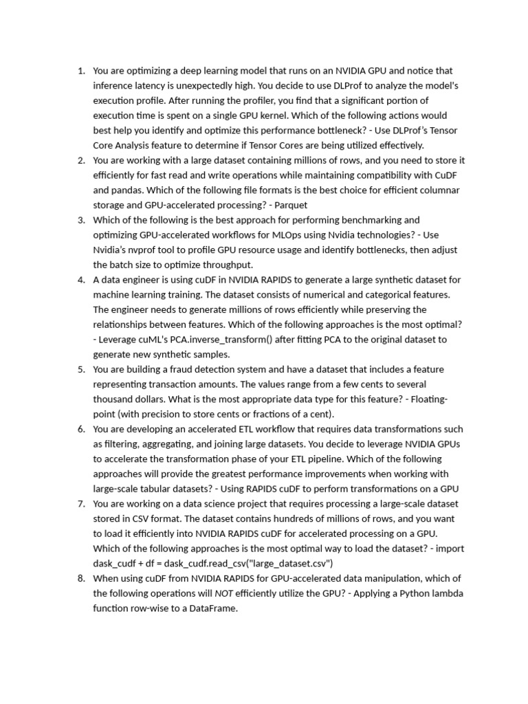 NVIDIA-Certified Professional Accelerated Data Science Exam 4 | PDF ...