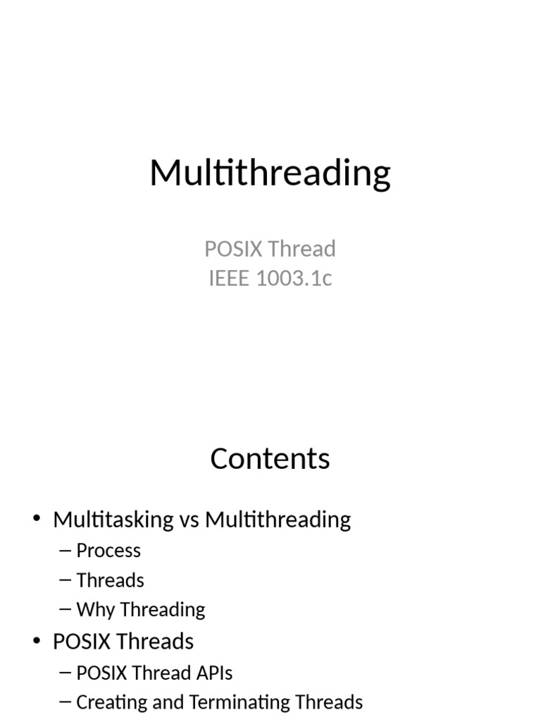 Multithreading - POSIX Threads | PDF | Thread (Computing) | Software ...