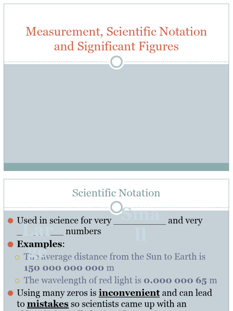 07 - Scientific Notation and Significant Figures Powerpoint | PDF ...