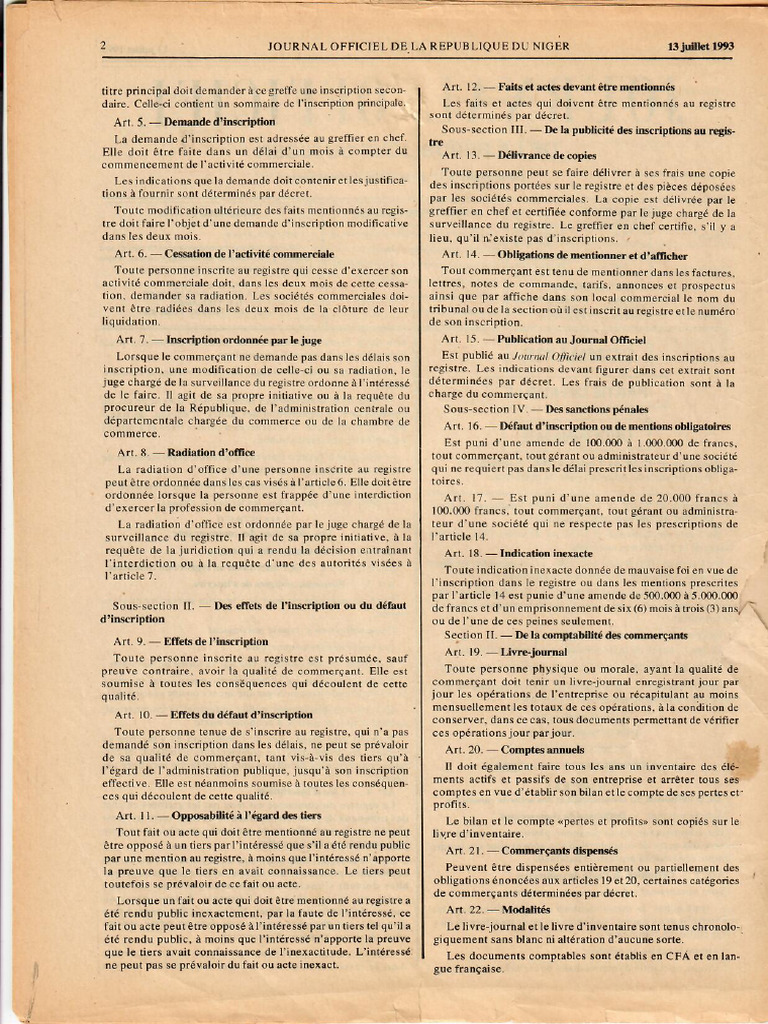 Article 16 Du Code de Commerce | PDF