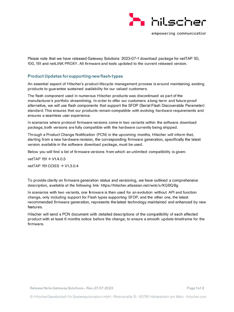 Release Note - Gateway_Solutions_2023!07!1 | PDF