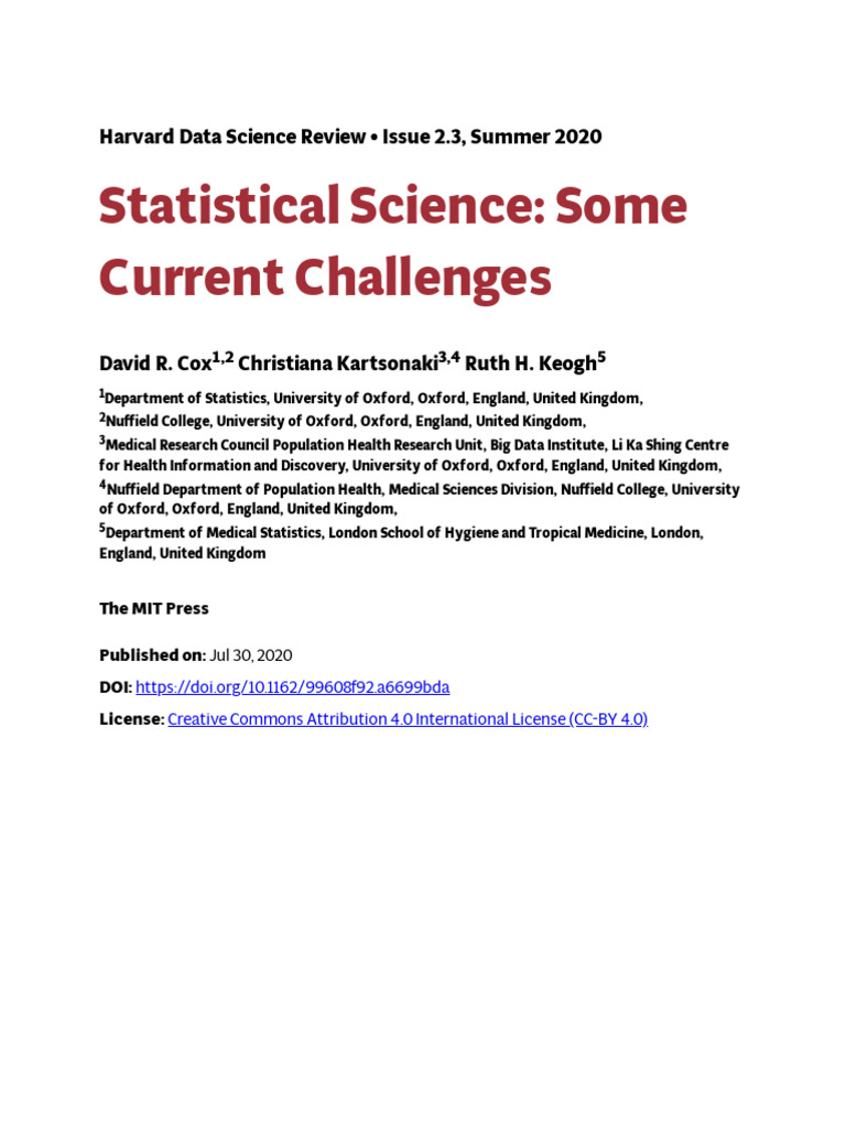 Statistical Science | PDF | Statistics | Causality