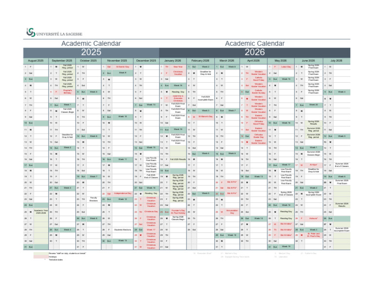 2025 2026 Academic Calendar | PDF | Academic Term | Religious Holidays