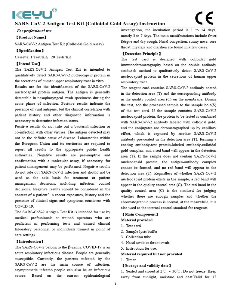 Instruction For Use-Final | PDF | Infection | Virus