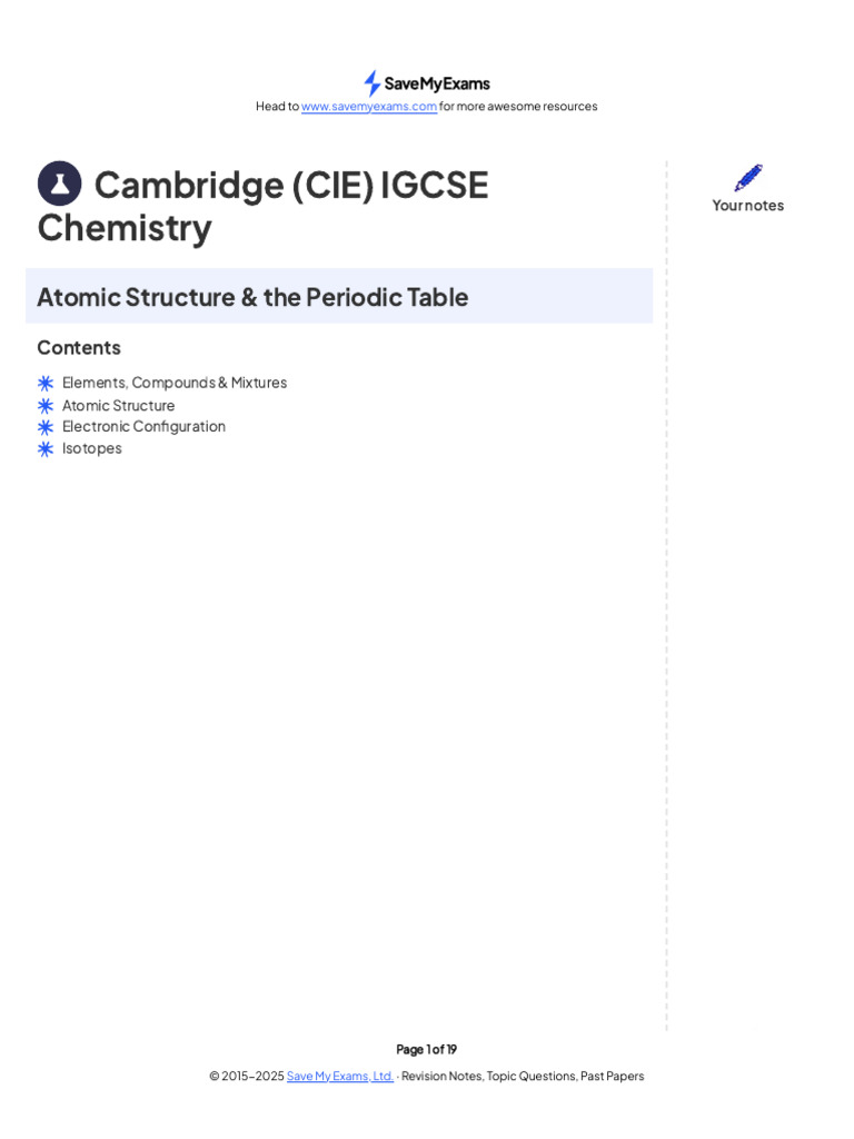 Atomic Structure & the Periodic Table | PDF | Atoms | Proton