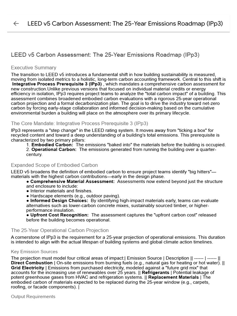 LEED v5 Carbon Assessment - The 25-Year Emissions Roadmap (IPp3) | PDF ...