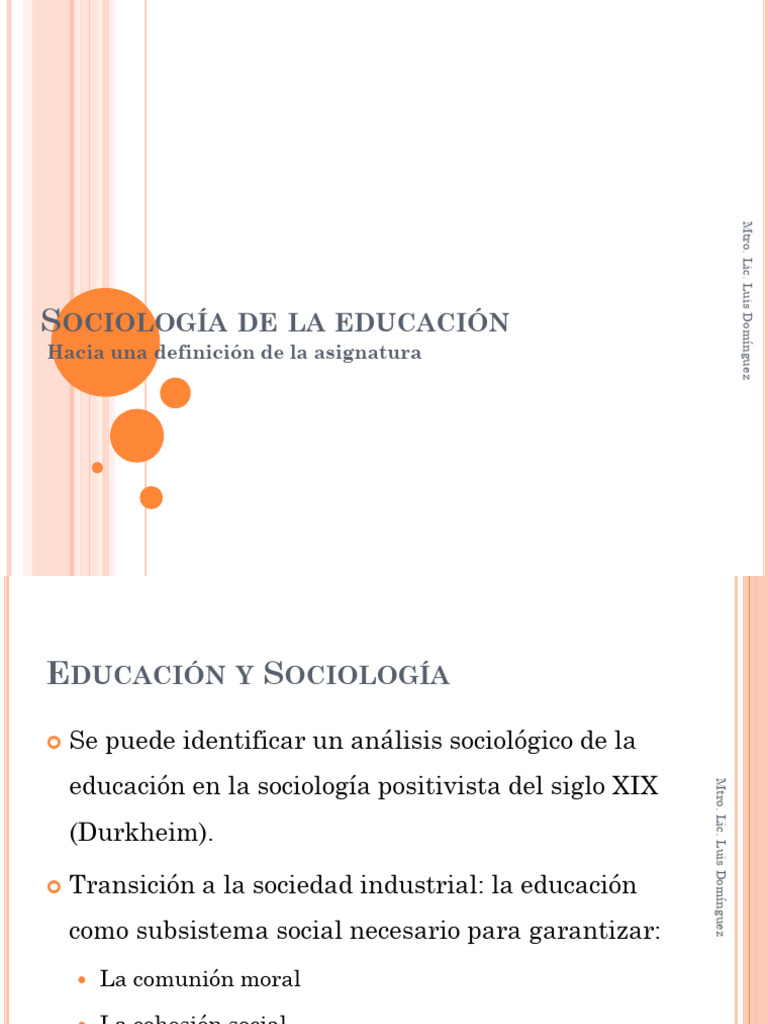 La Sociologia de La Educacion | PDF | Sociología | Sociedad