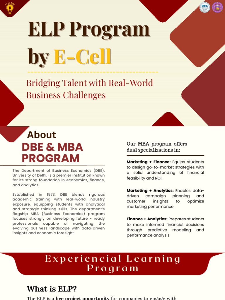 ELP Program by E-Cell, DBE | PDF | Analytics | Economies