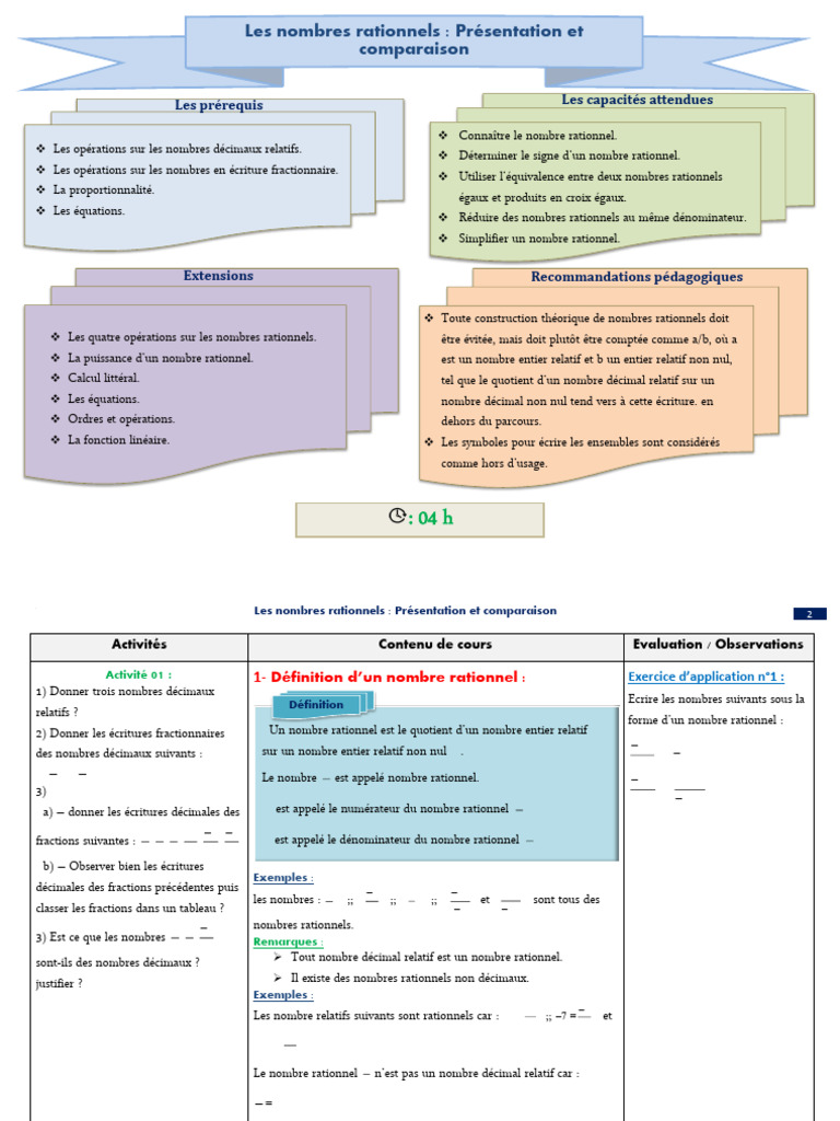 Les Nombres Rationnels - Présentation | PDF | Décimal | Nombre rationnel