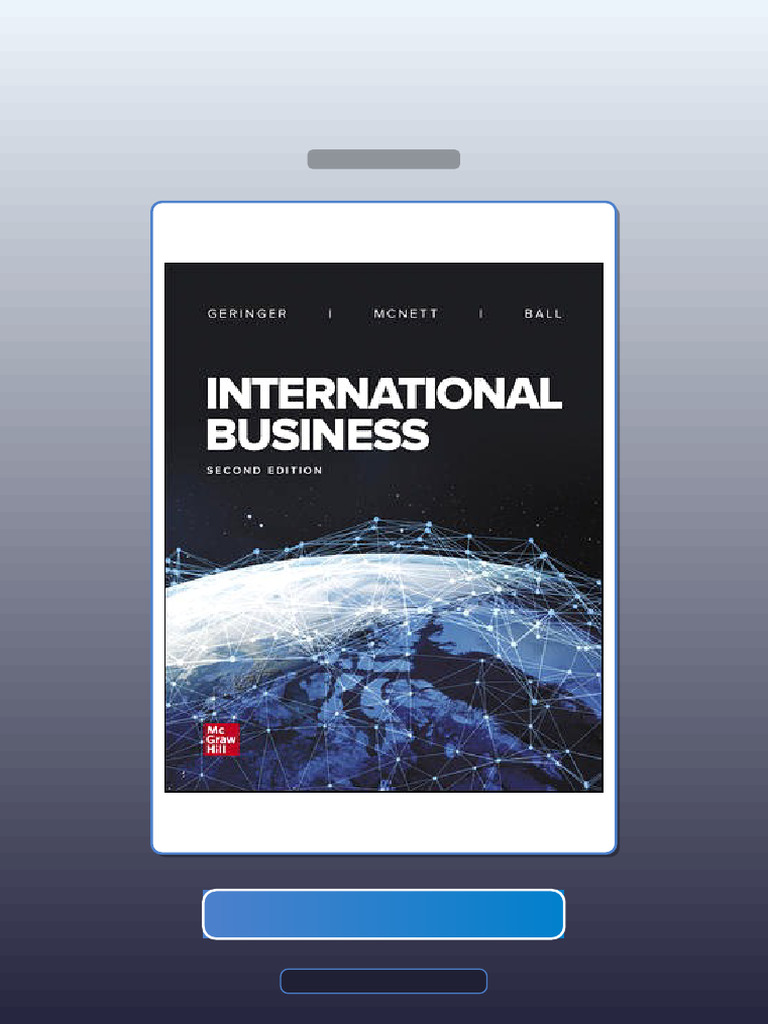 International Business 2nd Edition Michael Geringer Jeanne McNett ...