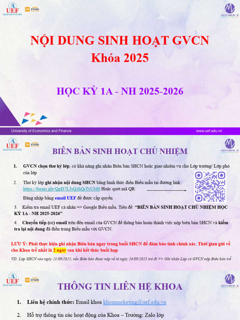 Nội Dung SHCN Hk1a NH 25-26 - K25 | PDF