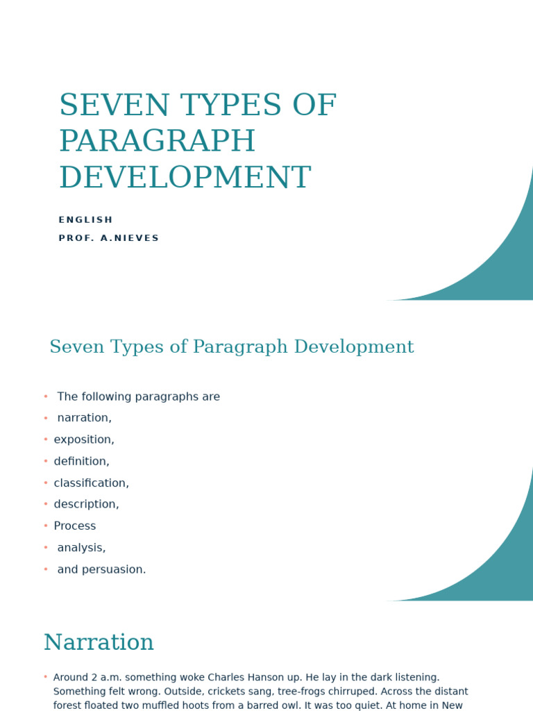 Seven Types of Paragraph Development | PDF | Tent