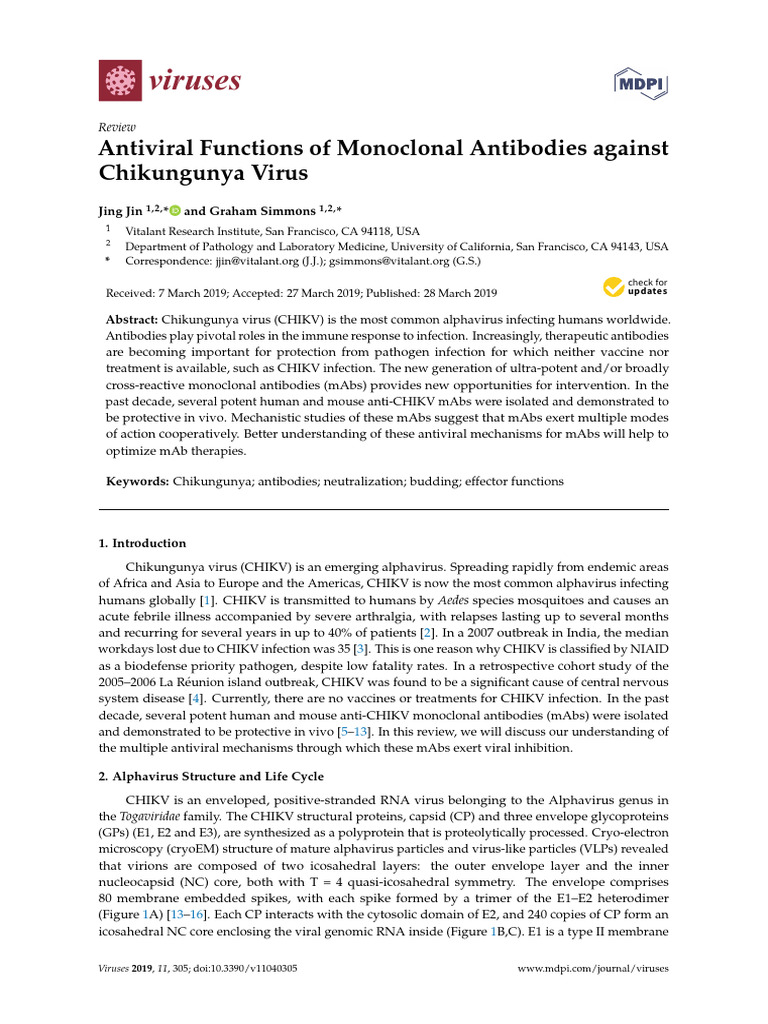 Antiviral Functions of Monoclonal Antibodies Again | PDF | Microbiology ...