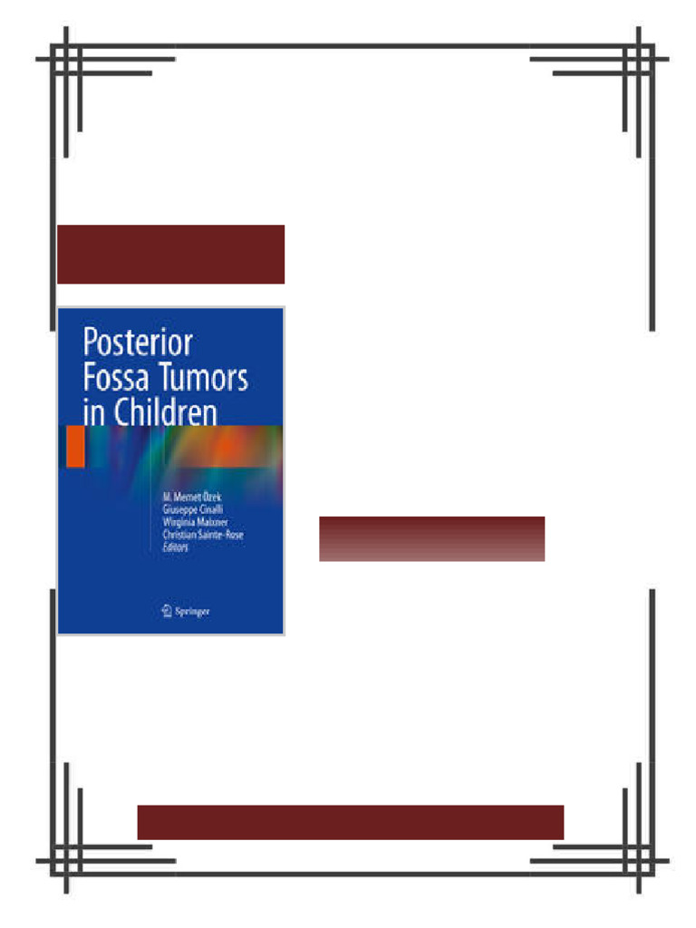 Posterior Fossa Tumors in Children 1st Edition M. Memet Özek eBook ...