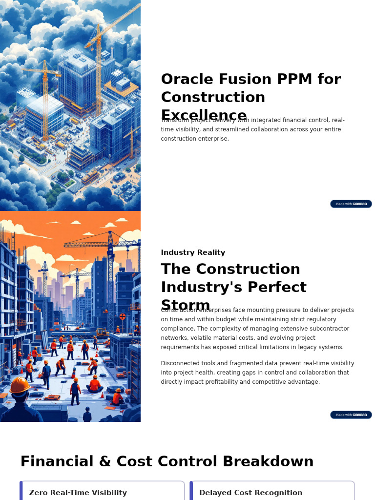 Oracle Fusion PPM For Construction Excellence | PDF | Project ...