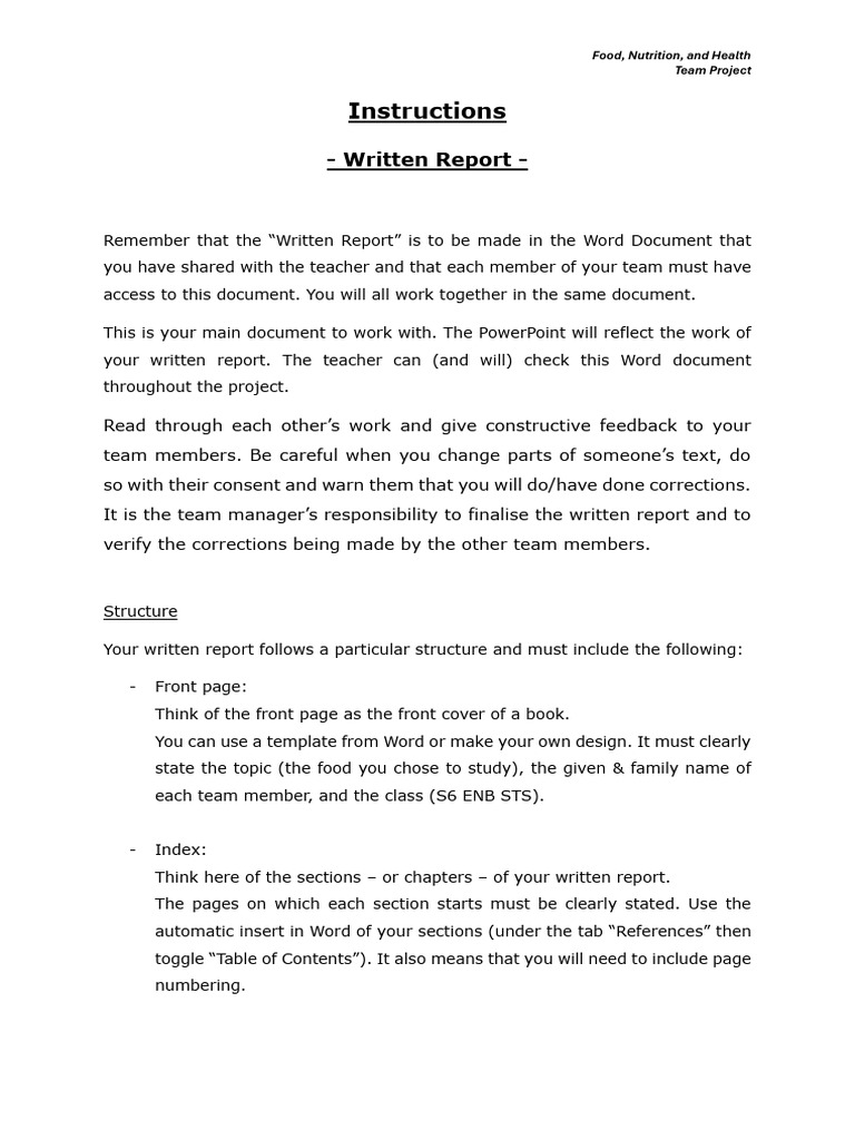 Team Project_Written Report | PDF | Written Communication | Text