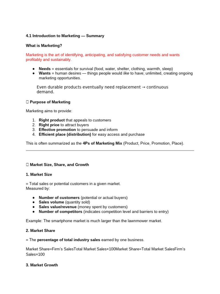 Chapter 4 - Marketing REVIEW | PDF | Marketing | Brand