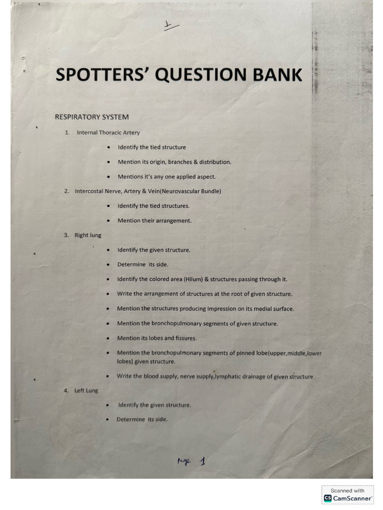 Spotters Question Bank! | PDF