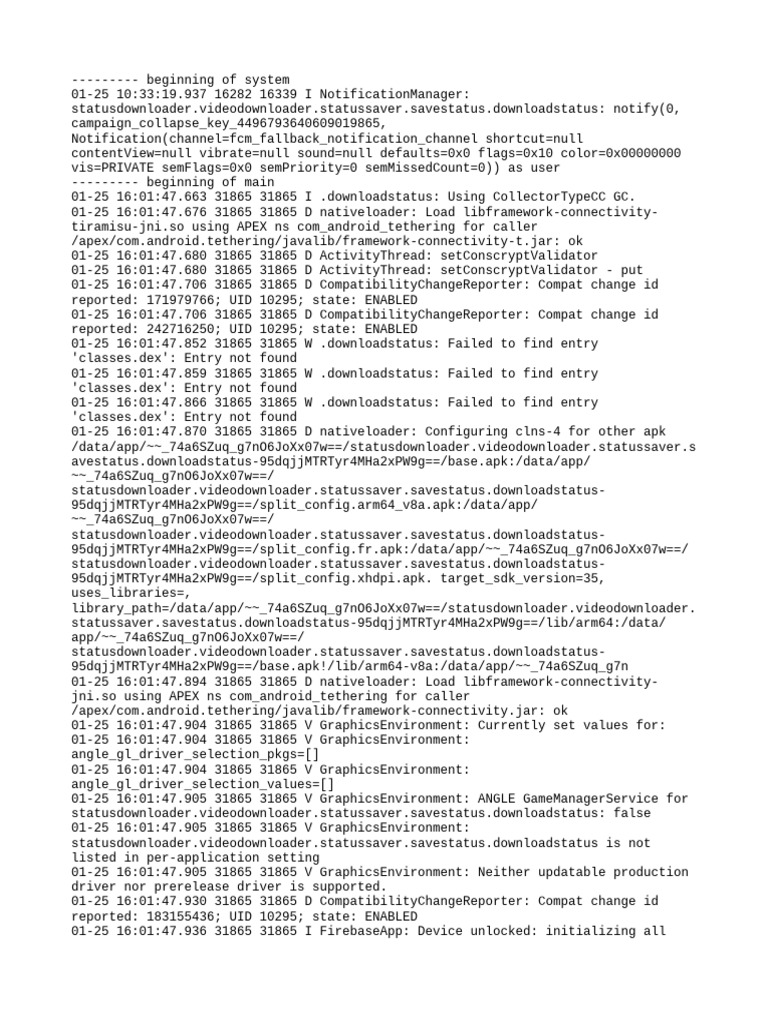 SS_logcat_1_25_04_01_48 | PDF | Computer Architecture | Computing Platforms
