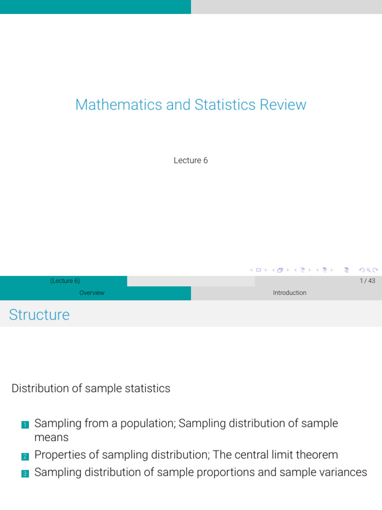 Lecture 6 | PDF | Probability Distribution | Variance