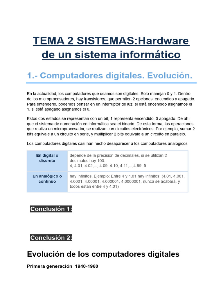 TEMA 1 Hardware | PDF | Memoria del ordenador | Ciencias de la Computación