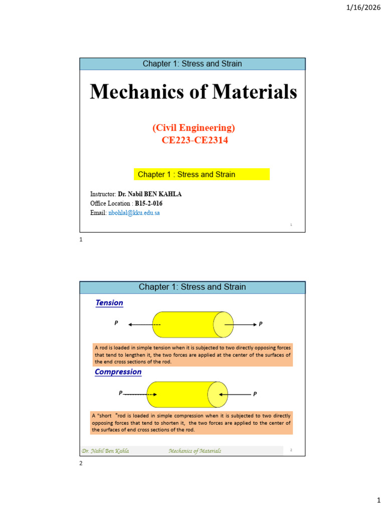 New Chapter1 Mechanics of Materials - Handouts | PDF | Stress ...