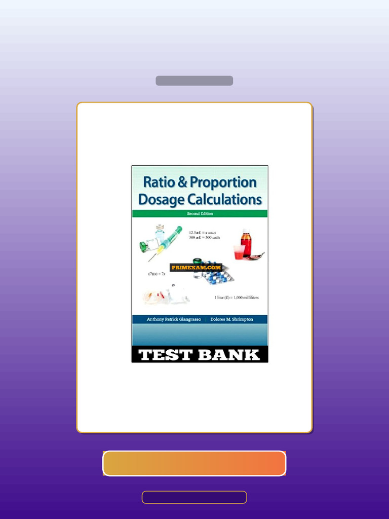 Ratio and Proportion Dosage Calculations 2nd Edition Giangrasso E-book ...