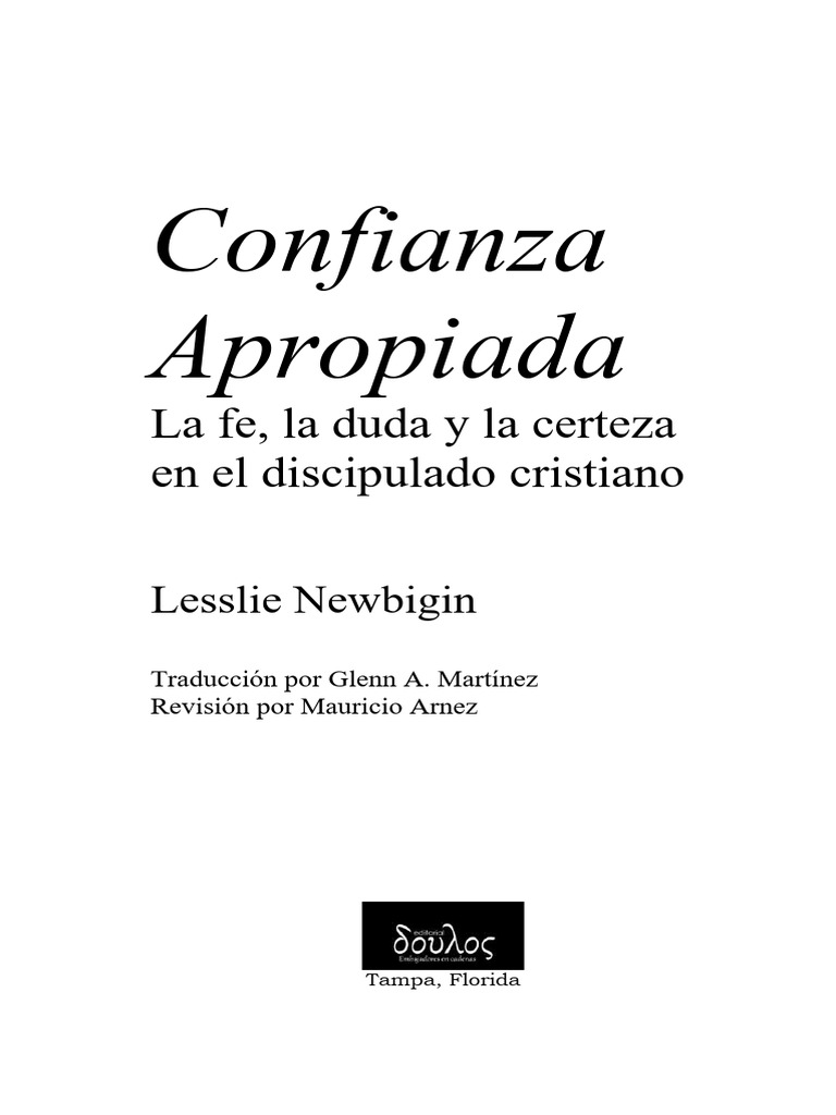 Confianza Apropiada Final | PDF | René Descartes | Tomás de Aquino