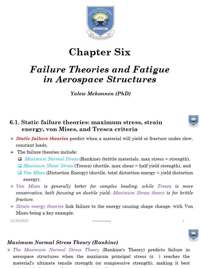 Chapter 6 Failure Theories and Fatigue in Aerospace Structures | PDF ...
