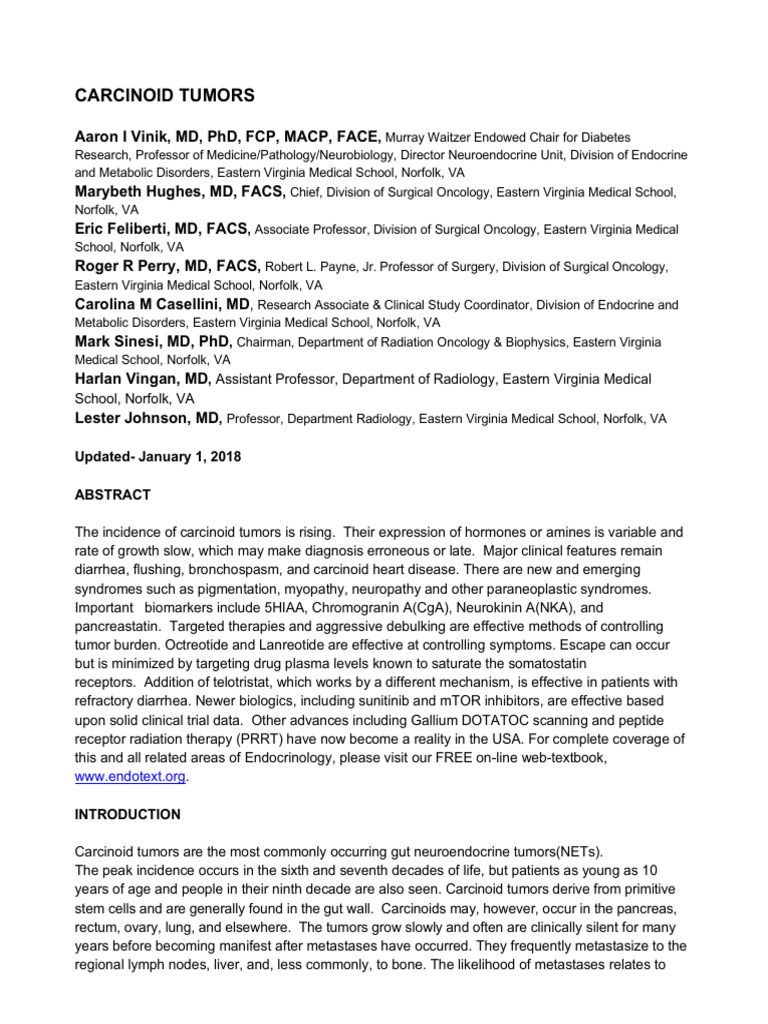 Carcinoid Tumors (1) | PDF | Gastrointestinal Tract | Large Intestine