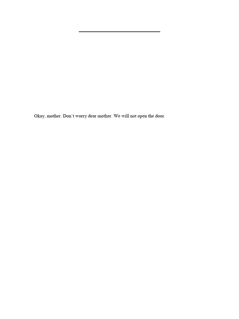 The Wolf and The Seven Goats Script | PDF