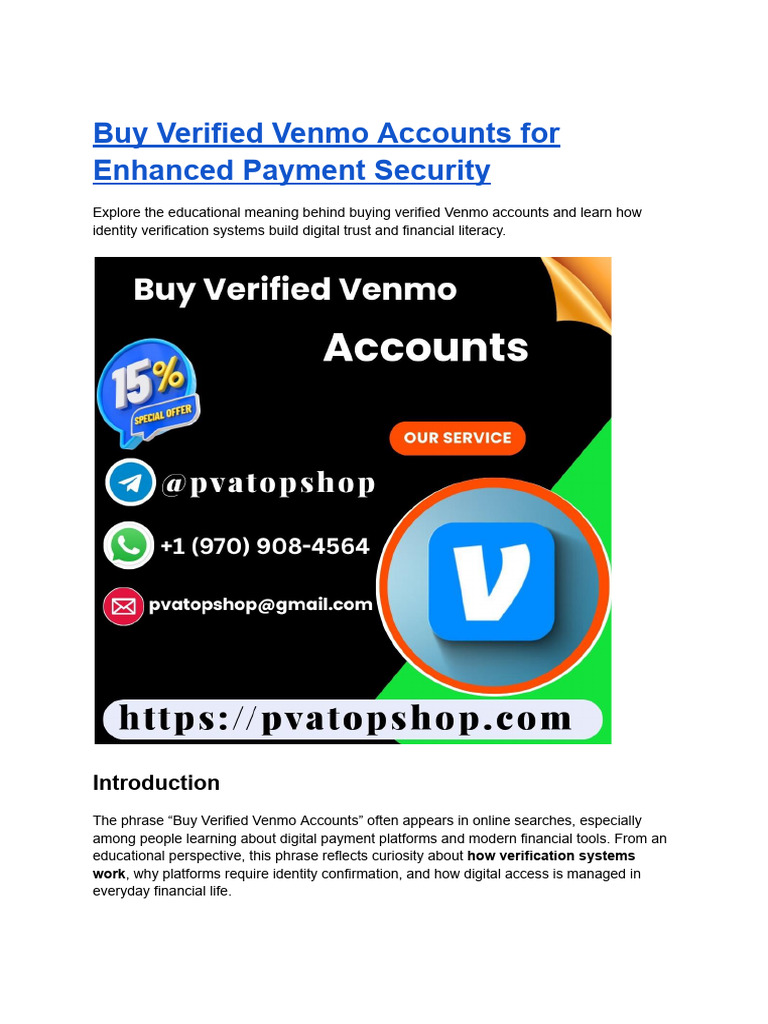 Buy Verified Venmo Accounts for Enhanced Payment Security | PDF ...