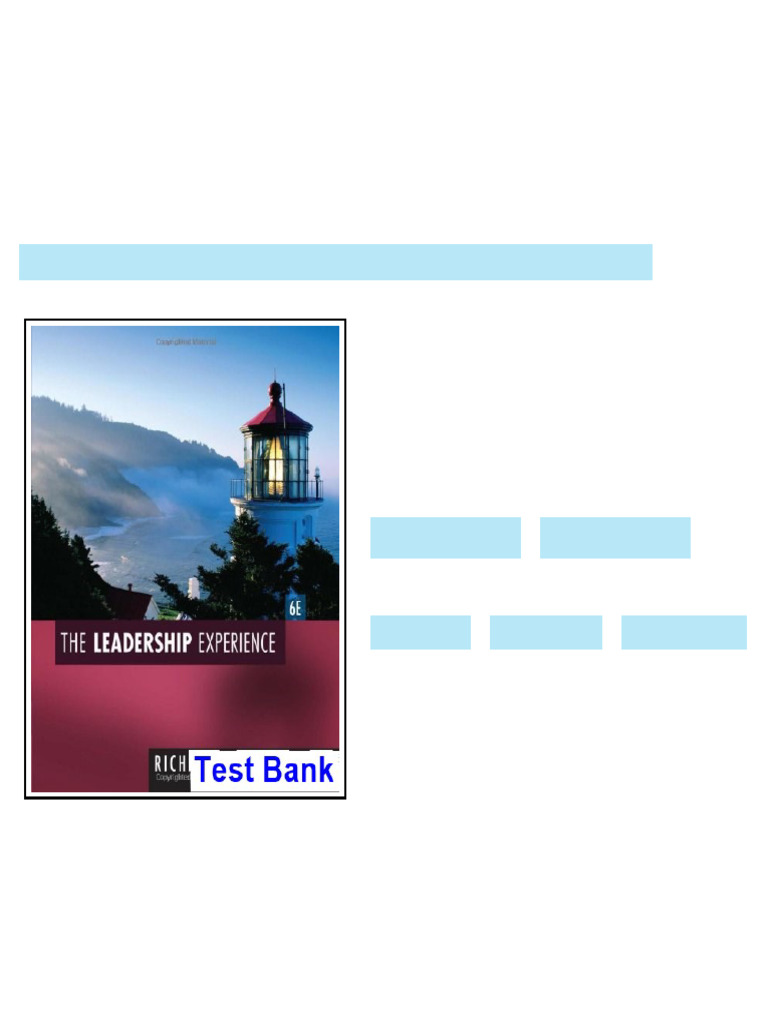 Leadership Experience 6th Edition Daft Test Bank available full ...