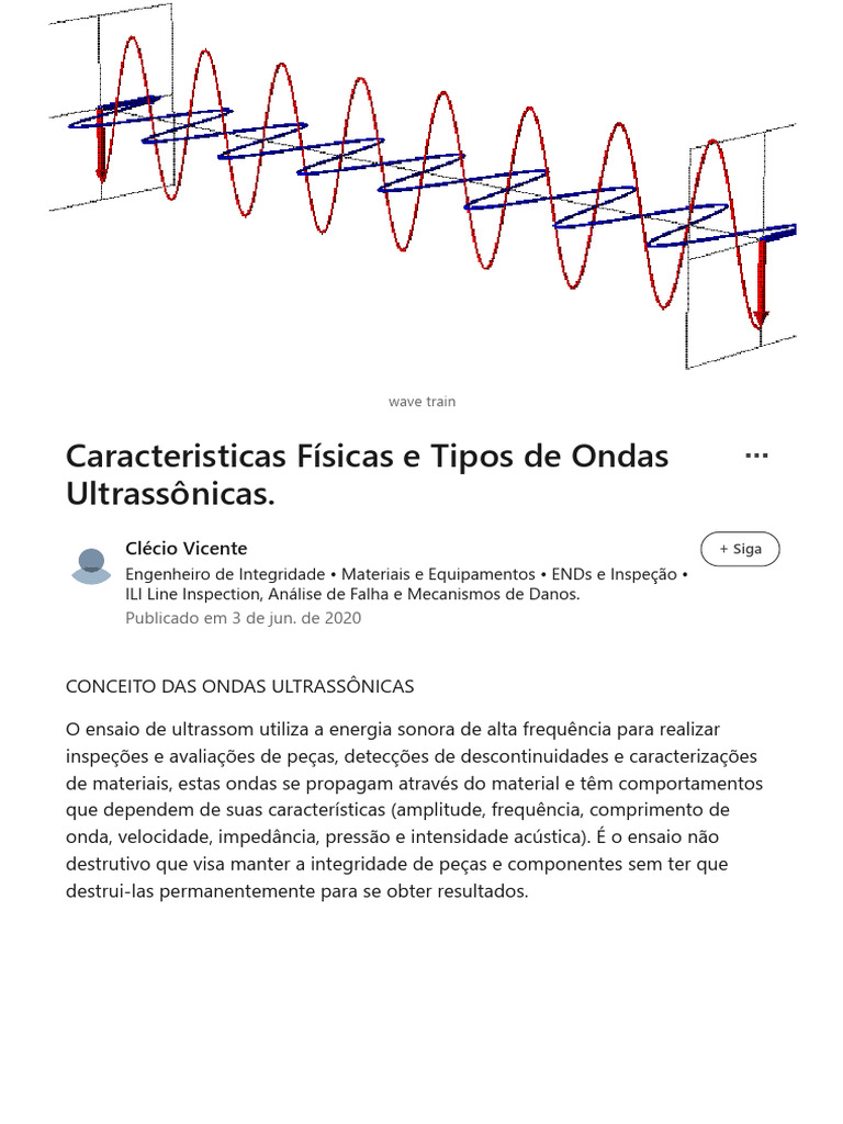 Caracteristicas Físicas e Tipos de Ondas Ultrassônicas | PDF | Ondas | Som