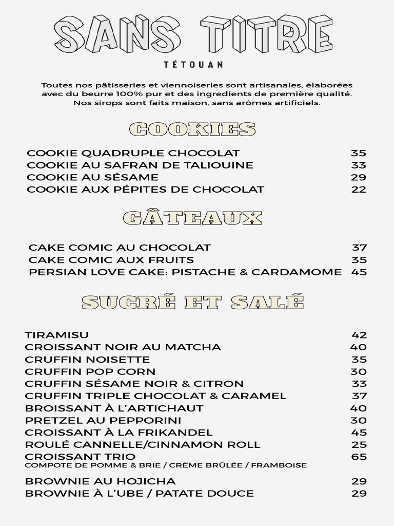 Sans Titre Menu Fae | PDF
