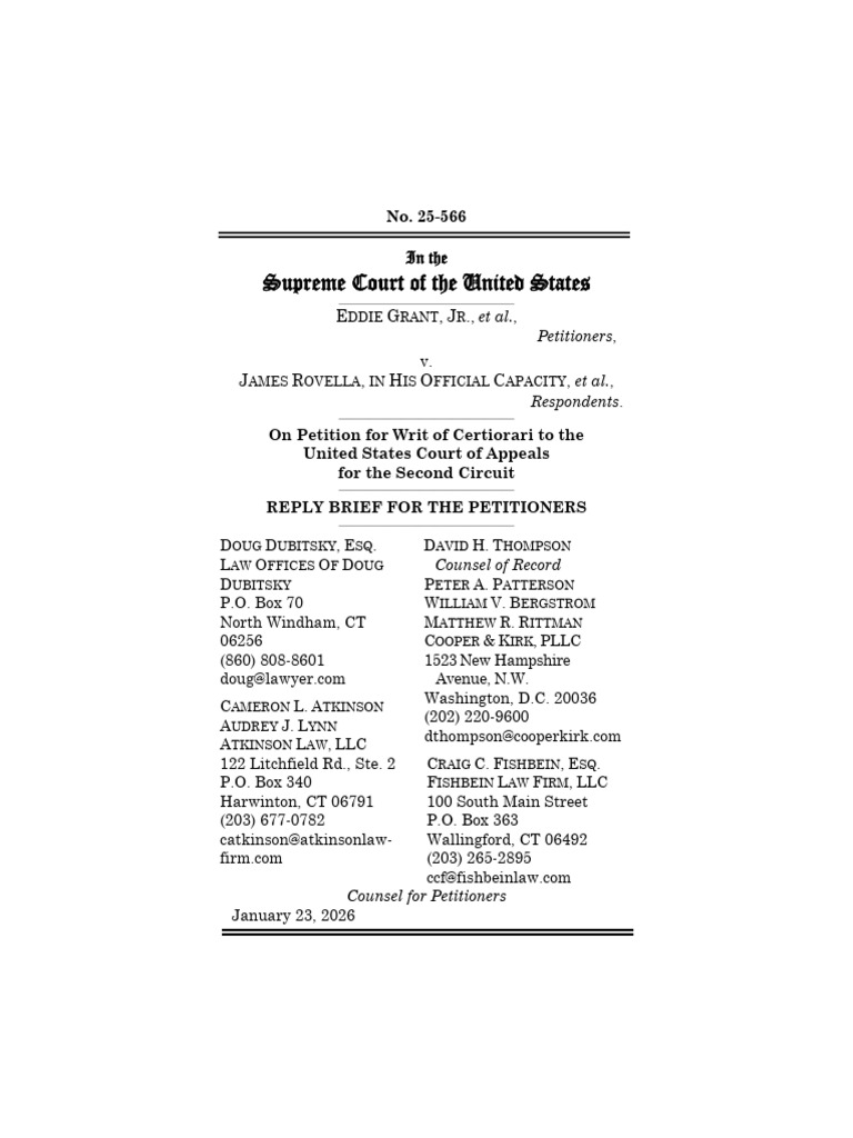 Grant Reply Brief 1.23.26 | PDF | United States Case Law | Supreme ...