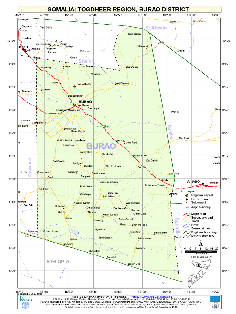Somalia Togdheer Region Burao District | PDF | Hunger | Humanitarian Aid