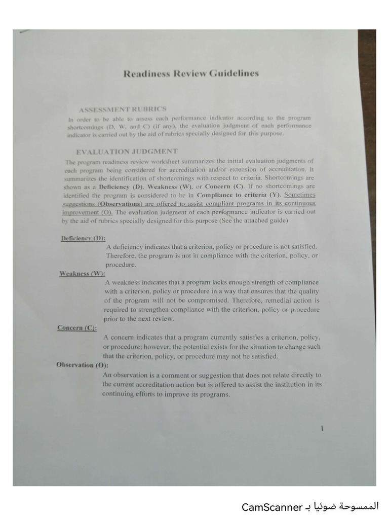 Readiness Review Sheet | PDF