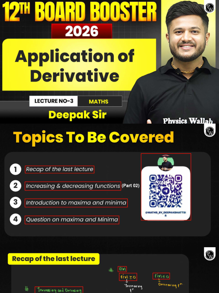 Application of Derivatives 03 Class Notes 12th Boa 260127 022719 | PDF