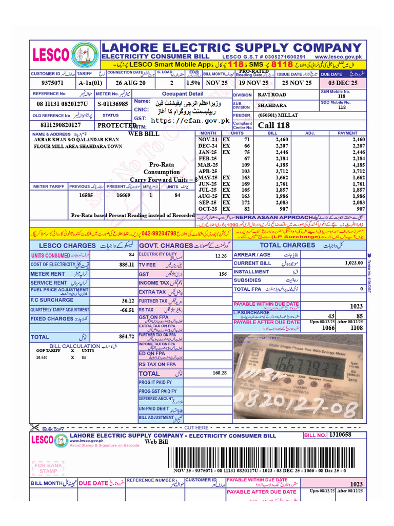 Lesco- Web Bill 2 | PDF