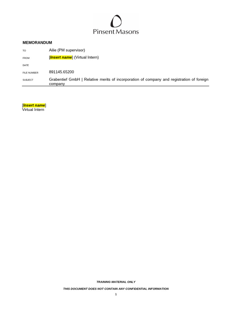TS Task1 - Template Memorandum | PDF