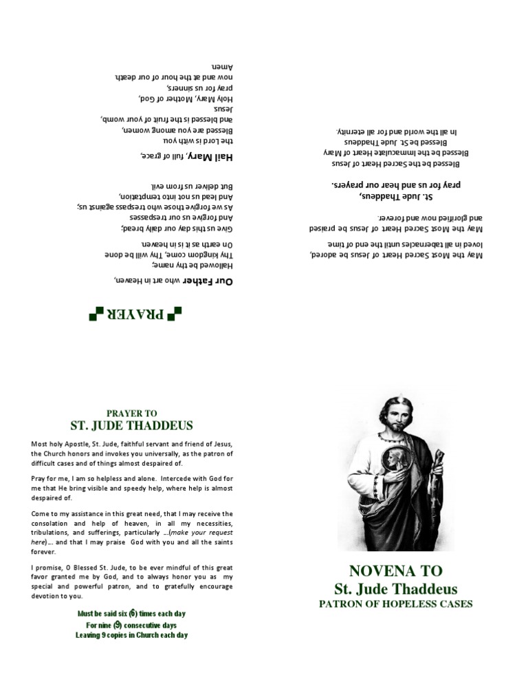Novena To St. Jude Thaddeus PDF