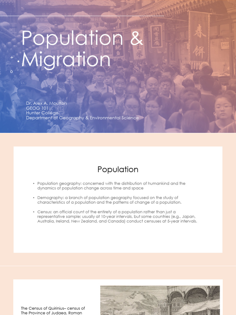 Lecture 6 - Population and Migration | PDF | Human Migration | Immigration