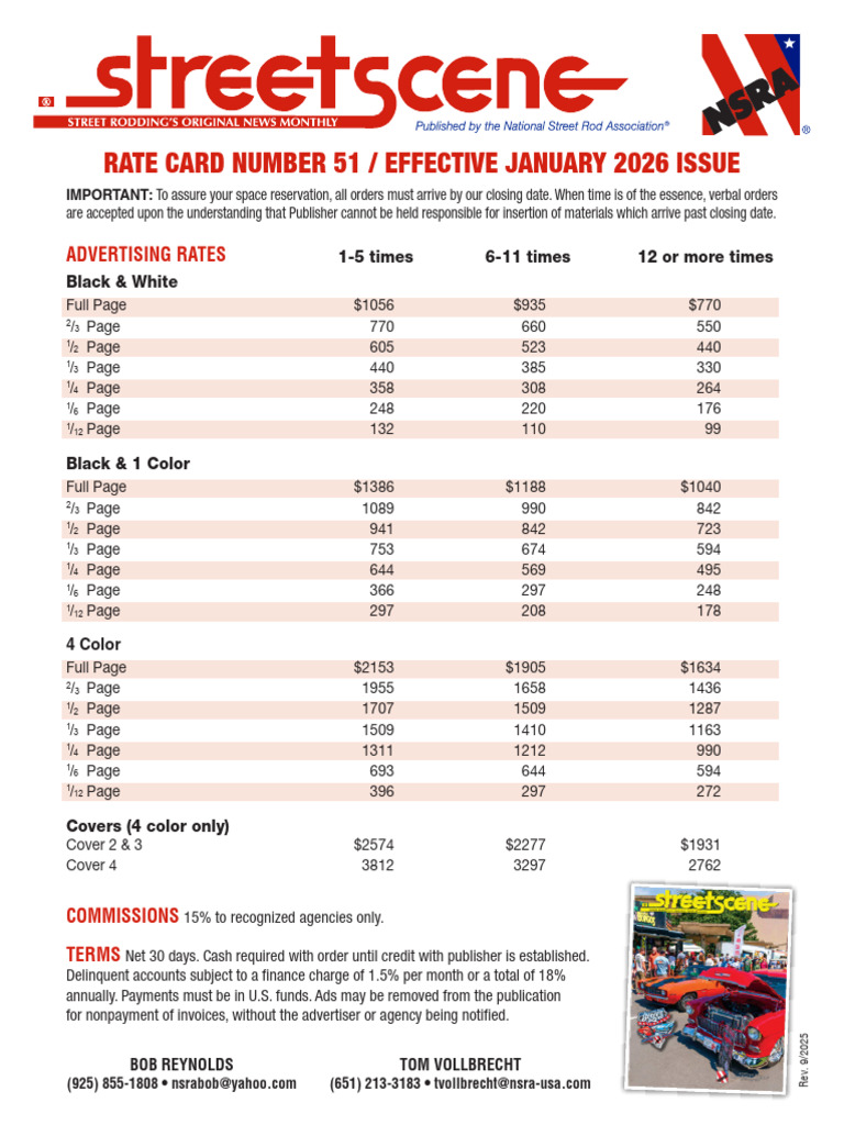 2026 NSRA StreetScene Rate Card 1-2 | PDF