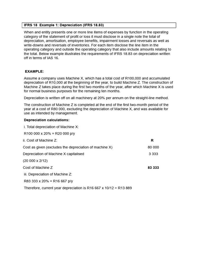 IFRS 18 Example 1 - Depreciation Disclosure | PDF | Depreciation | Business