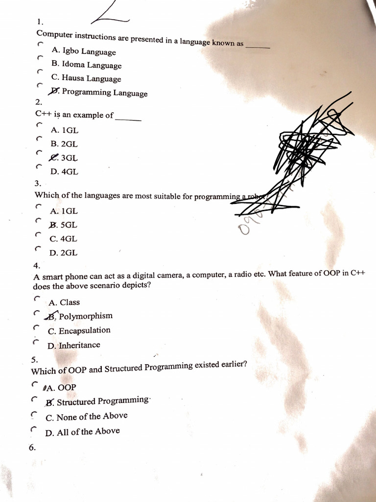 CS 201 Past Questions Nd Answer | PDF