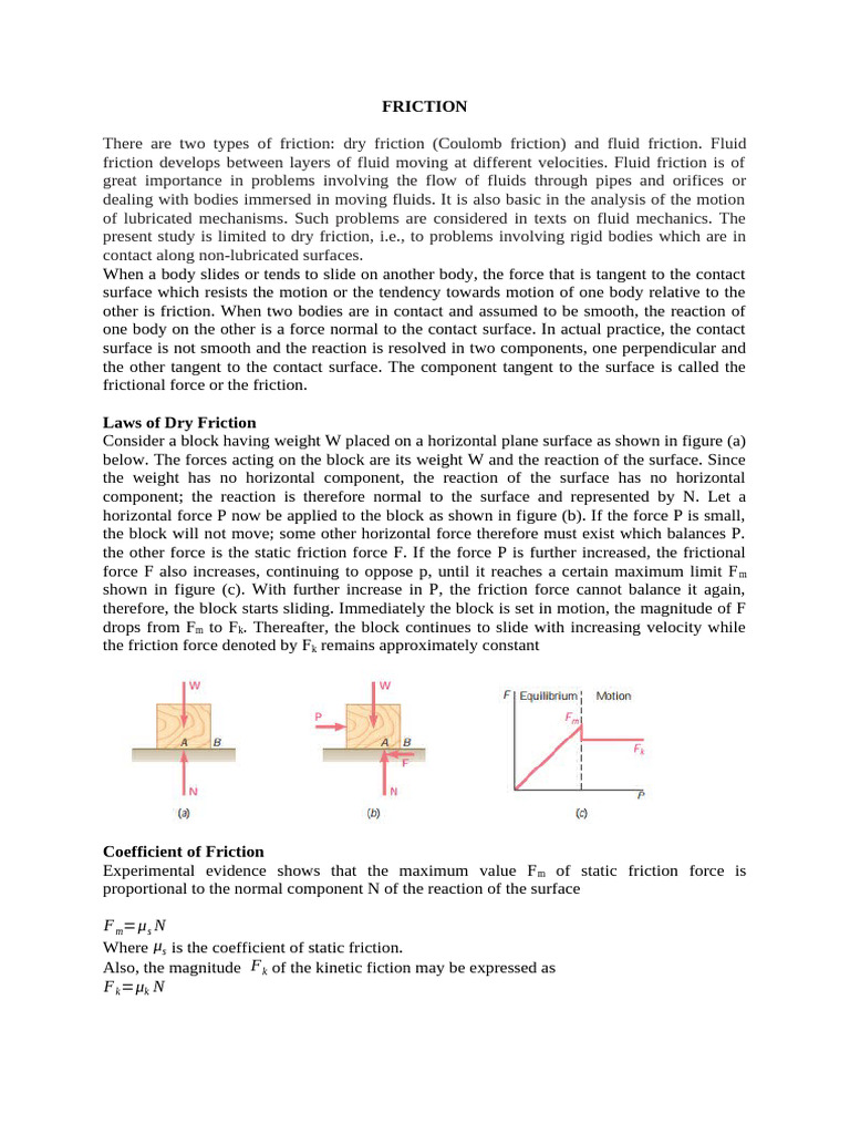 Friction | PDF | Friction | Force