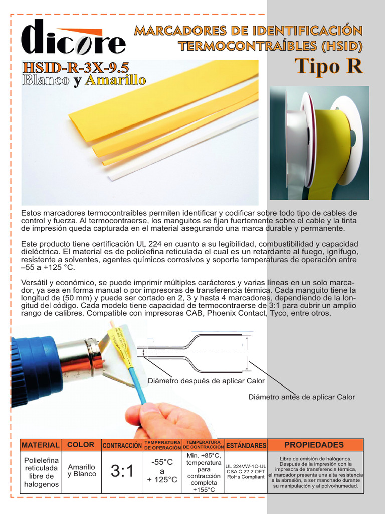 3.0 HSID_R_3X_9.5-Marcadores de Indenticación Termocontraibles (HSID ...