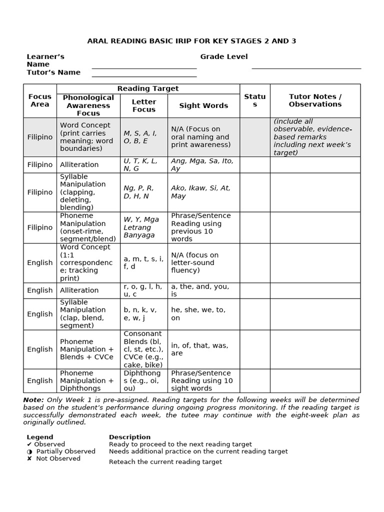 FINAL IRIP - KS 3 ARAL Reading Basic and Plus | PDF | Word | Adjective