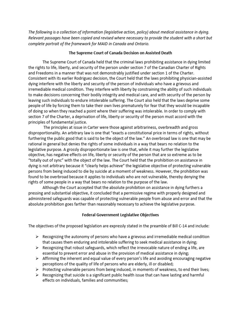 Assisted Death Handout-1 | PDF | Justice | Crime & Violence